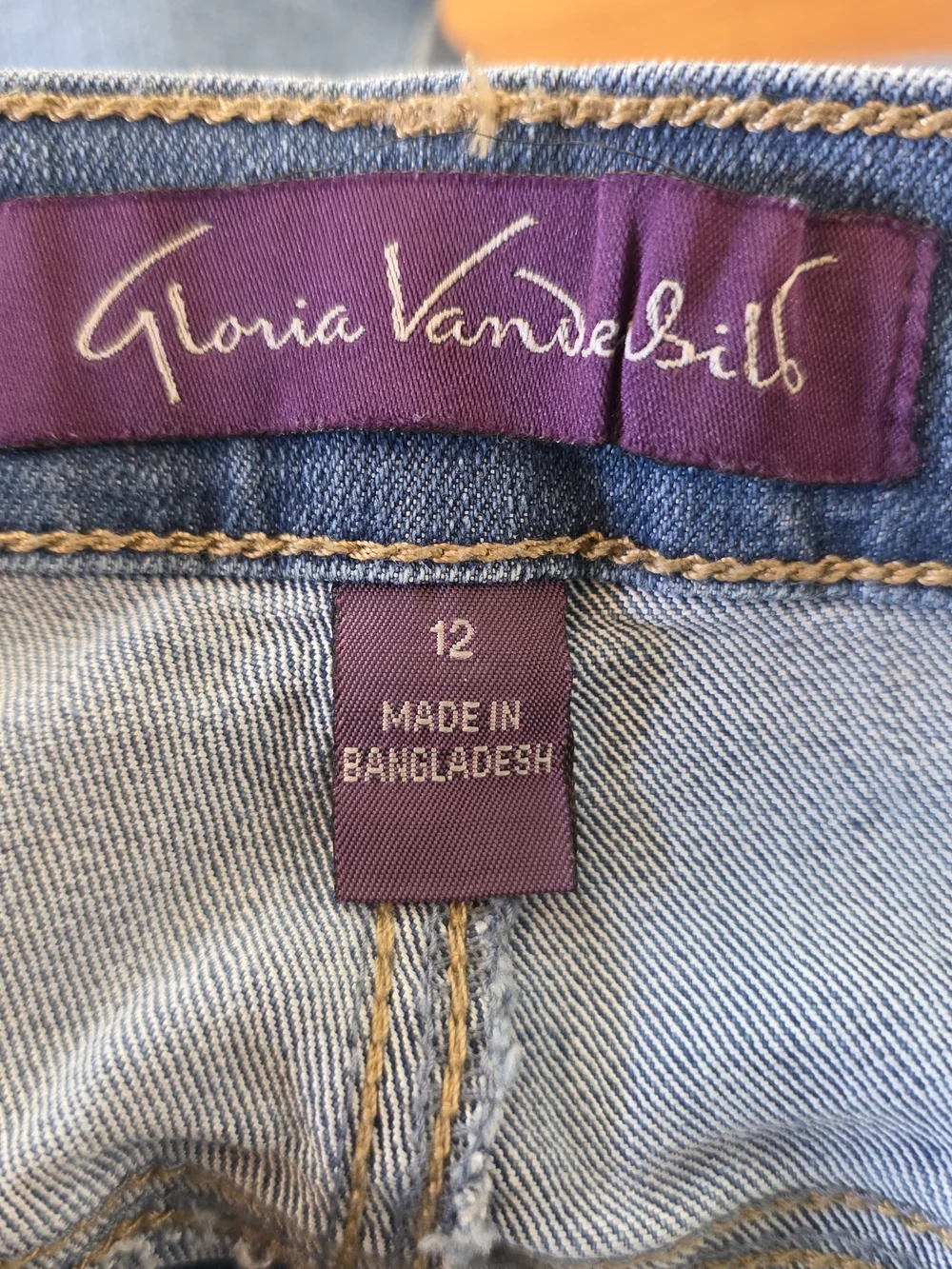 Gloria Vanderbilt Amanda High-Rise Blue Straight Leg Jeans Size 12